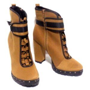 Stylish-18 by Pazzle Women’s Side Zip Ankle Booties in Tan – Size: 10